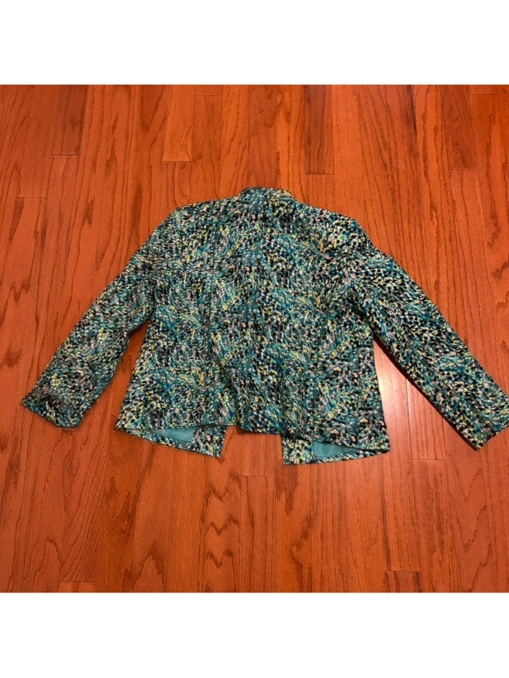 Kasper Multicolor Printed Blazer Career Chic Statement Jacket Size 16 - Picture 4 of 7